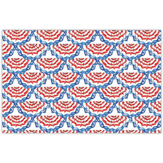 Handpainted Red, White  and Blue Bunting Placemat