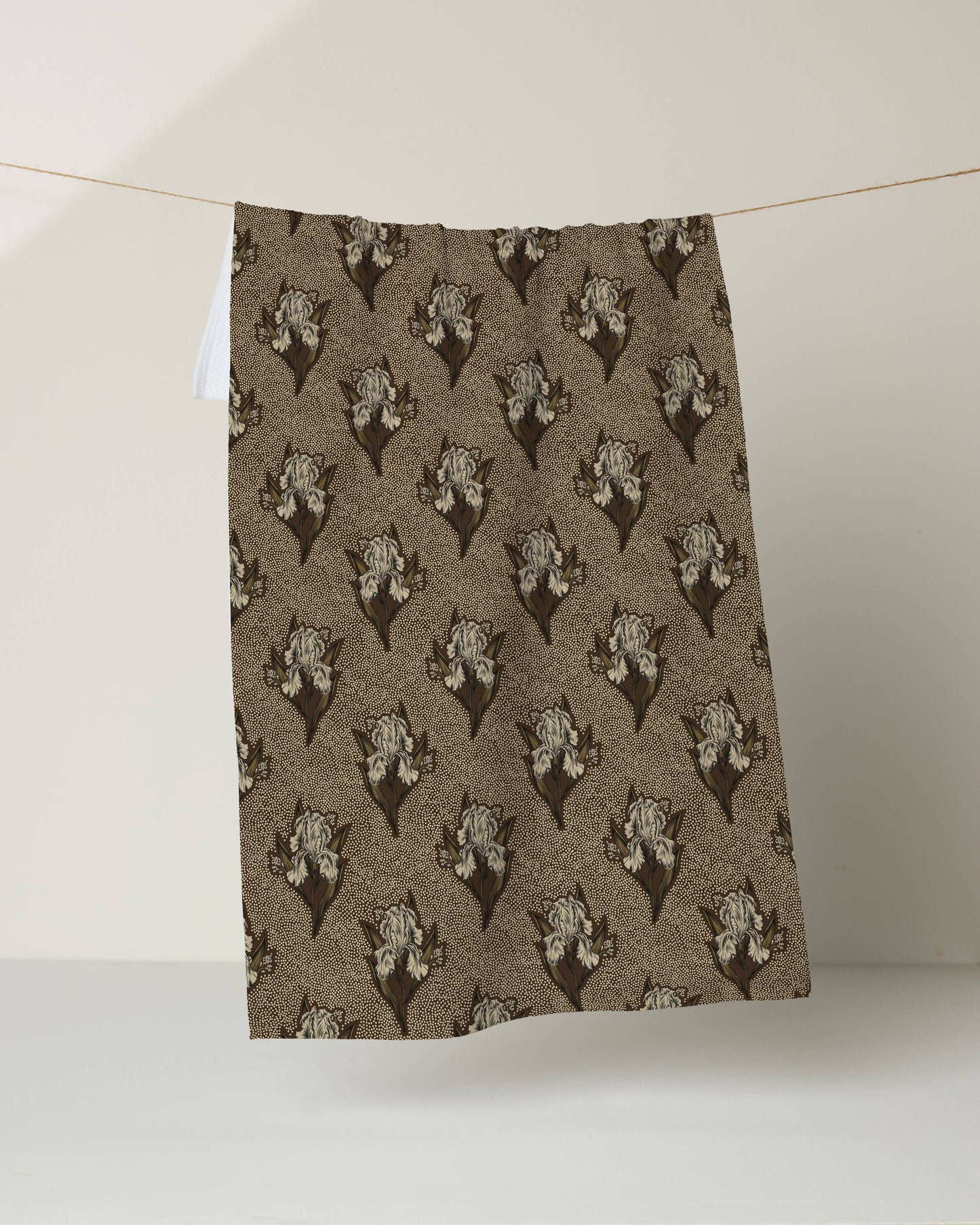 Geometry - Sepia Iris Tea Towel