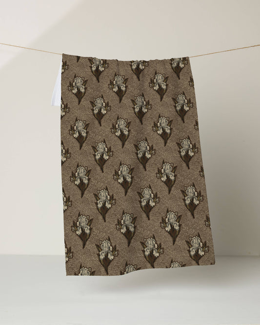 Geometry - Sepia Iris Tea Towel