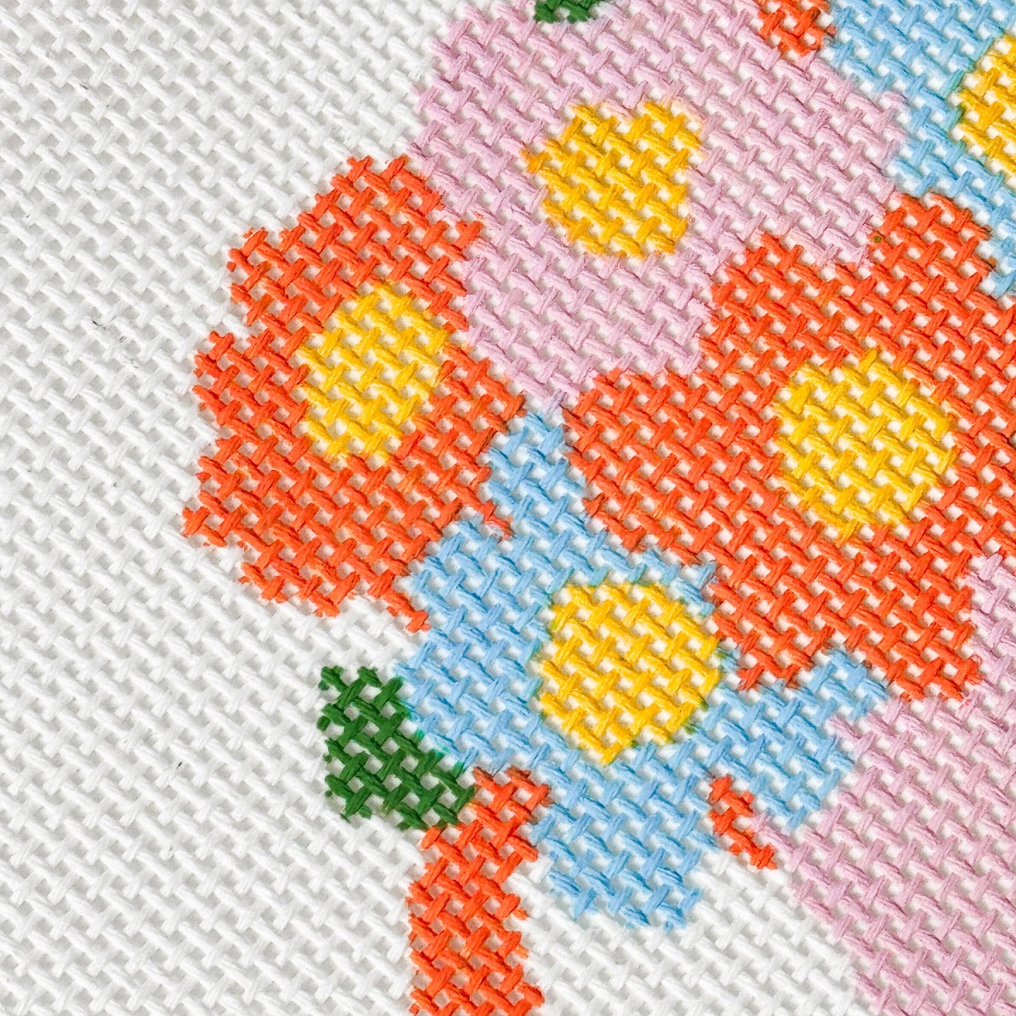 Flower Watering Can Spring Needlepoint Canvas 13 Mesh 5” Design