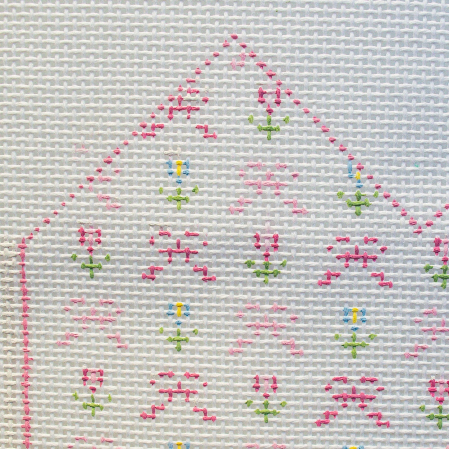Floral and Bow Birthday Crown Hand Painted Needlepoint Canvas
