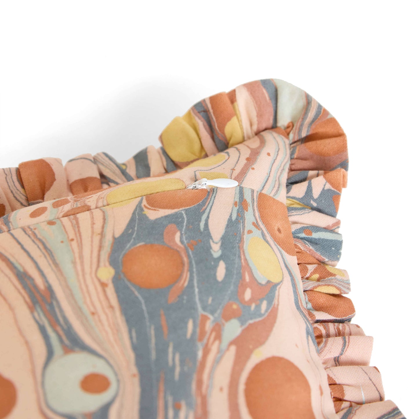 MARBLED RUFFLED CUSHION COVER - TWILIGHT BUBBLE