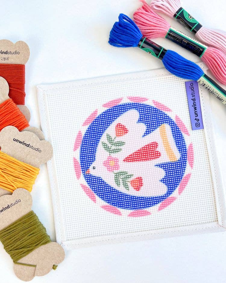 Noon Folk Bird Needlepoint Ornament Kit