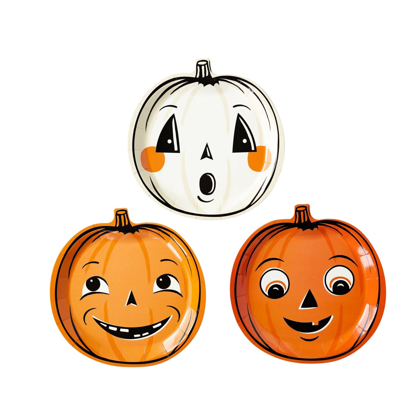 Vintage Halloween Pumpkin Shaped Paper Plate