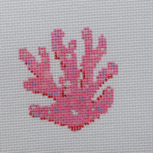 Glitter Coral Hand Painted Needlepoint Canvas