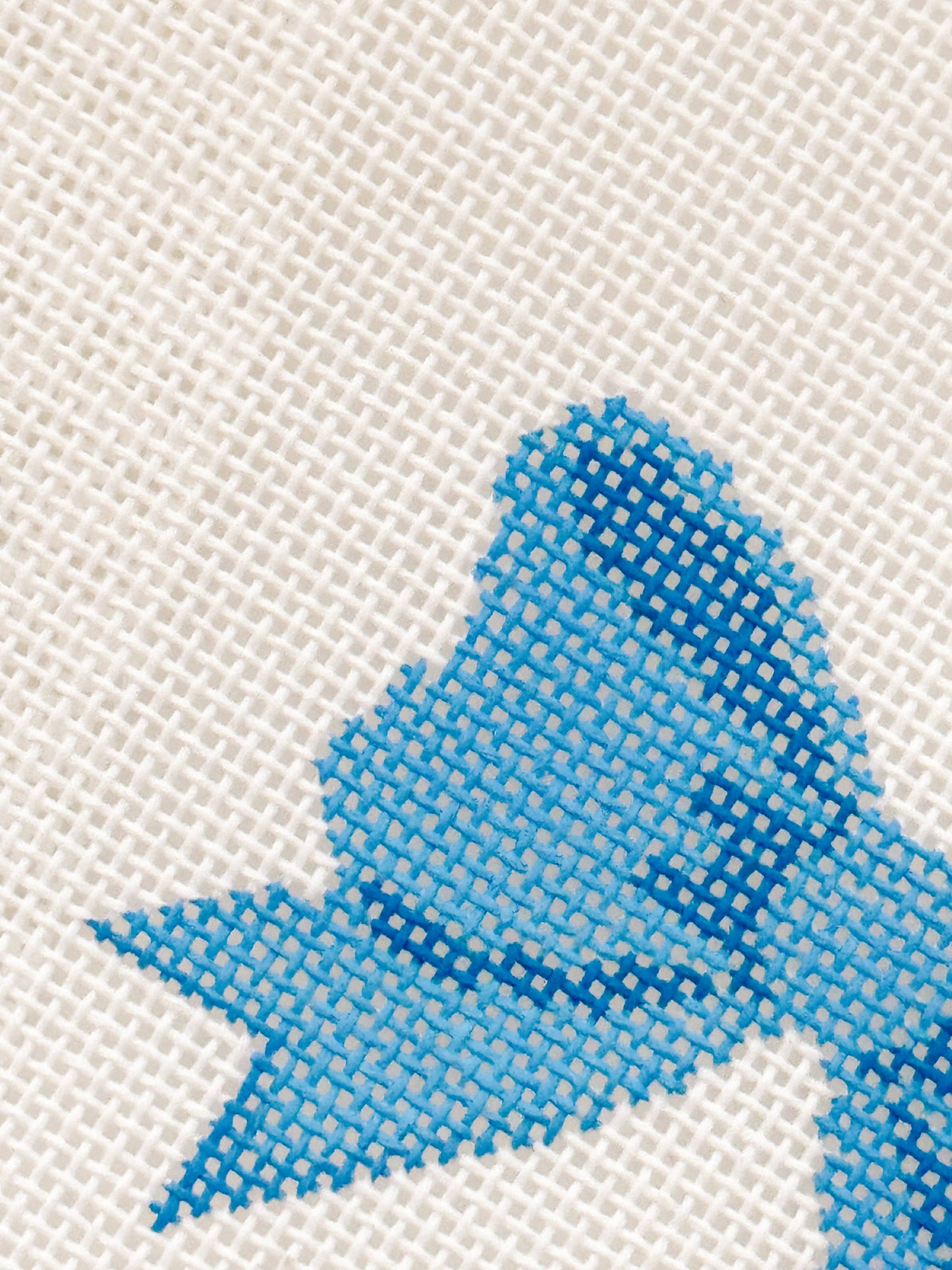 Blue Bow Coquette Needlepoint Canvas, 18 Mesh, 2"x3”