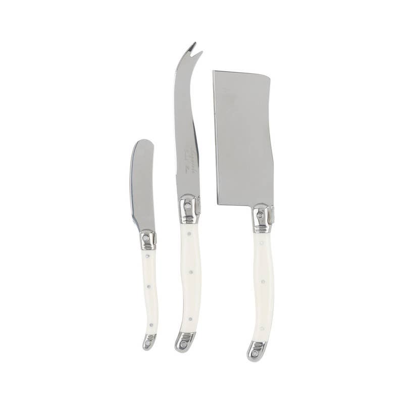 Set of 3 Cheese Knives - Faux Ivory
