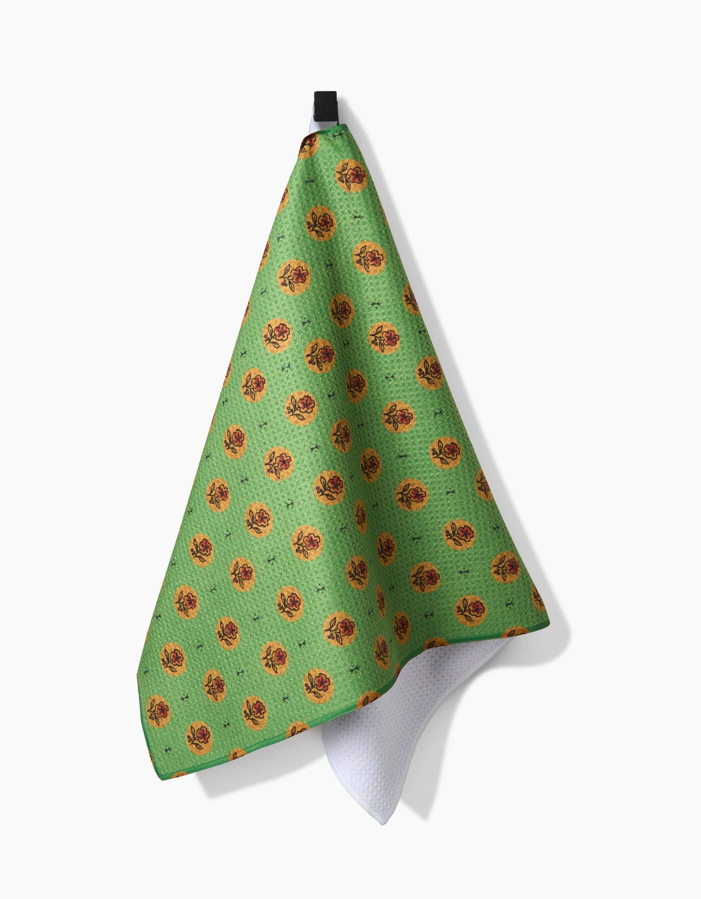 Geometry - Artisanal Floral Green Tea Towel
