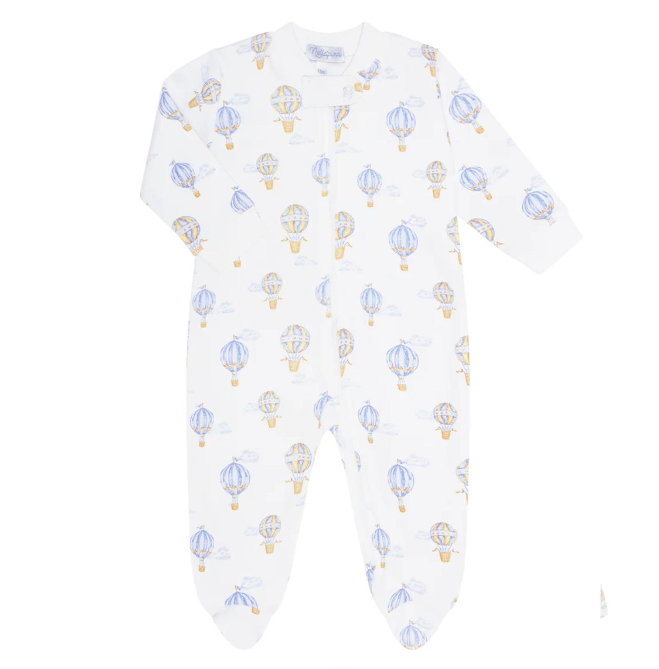 Blue Balloons Zipper Footie