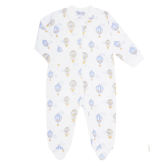 Blue Balloons Zipper Footie