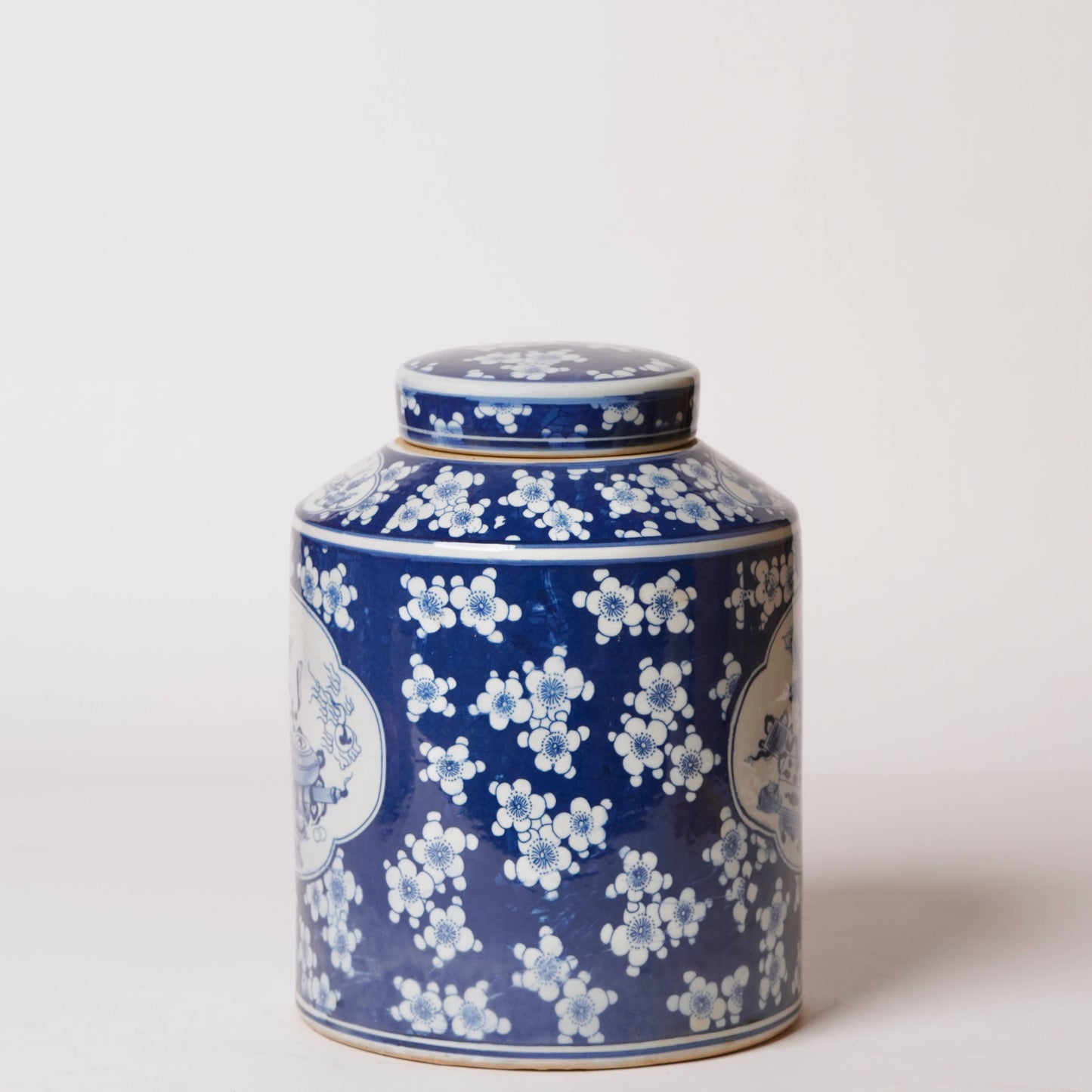 Scholar's Objects Blue and White Porcelain Canister