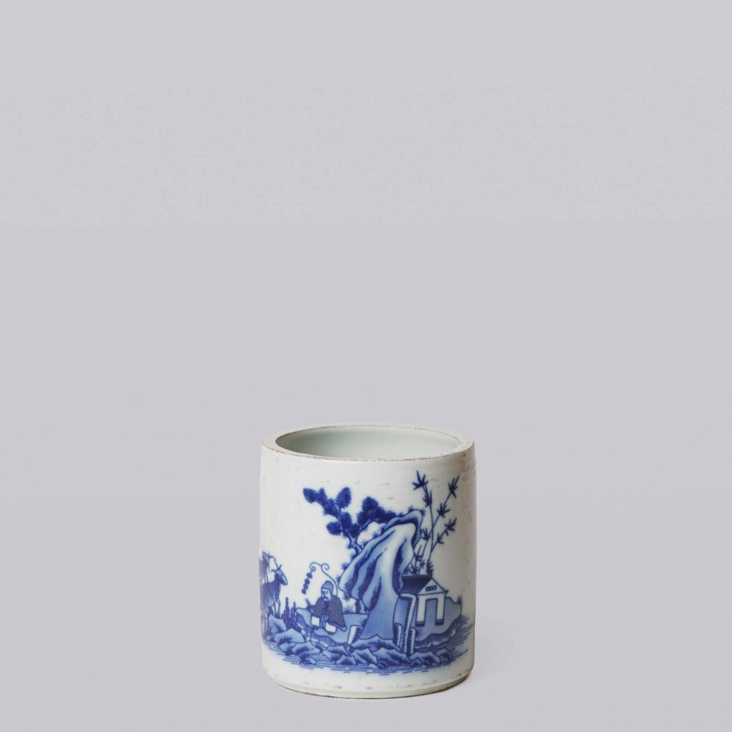 Blue and White Porcelain Shepherd Cachepot