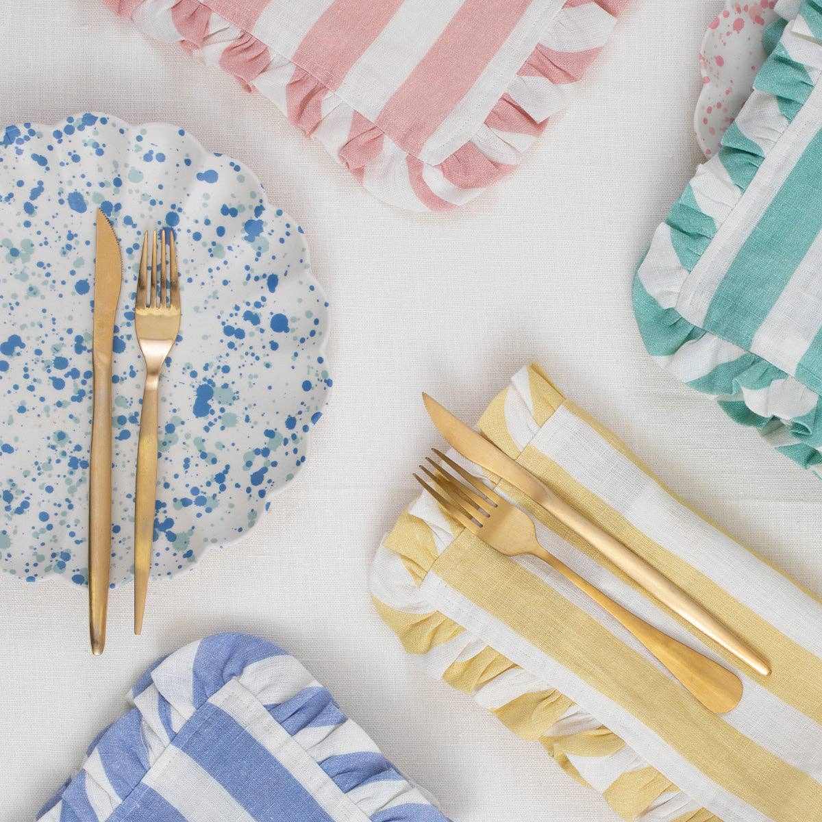 Large Speckled Reusable Bamboo Plates