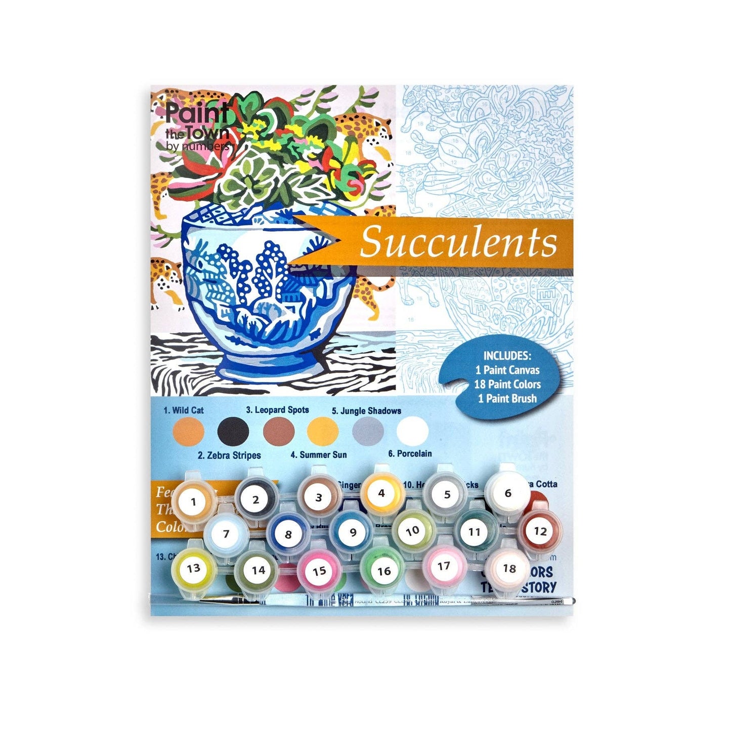 Chinoiserie Succulents Paint by Number Kit