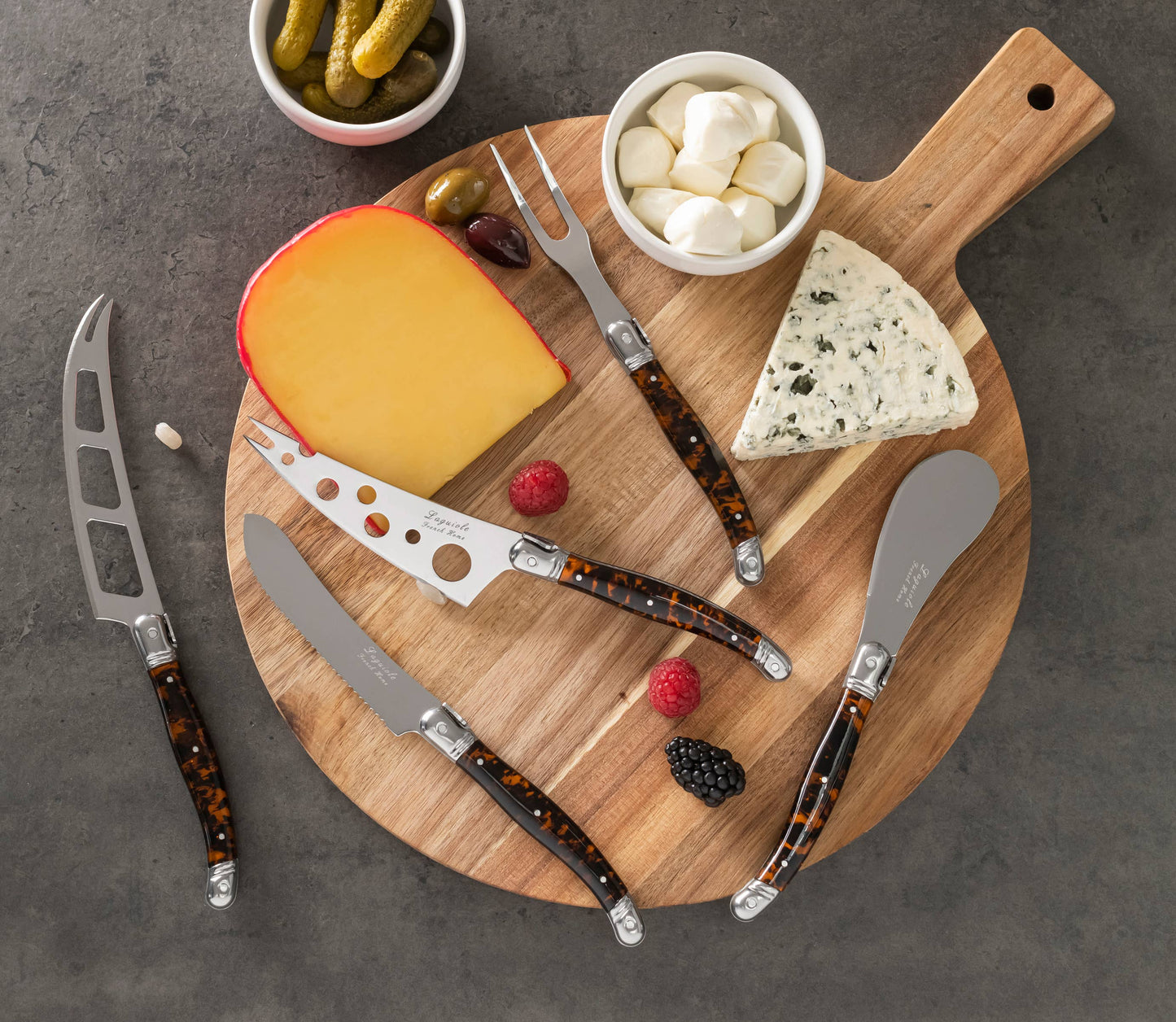 5-Piece Tortoise Shell Cheese Knife Set