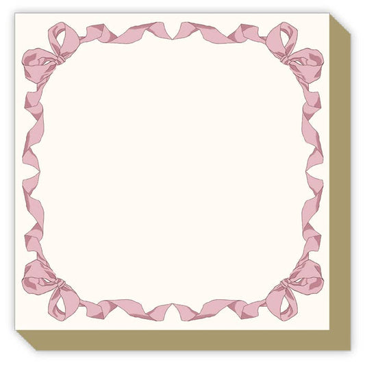Blush Ribbon and Bow Border Luxe Notepad