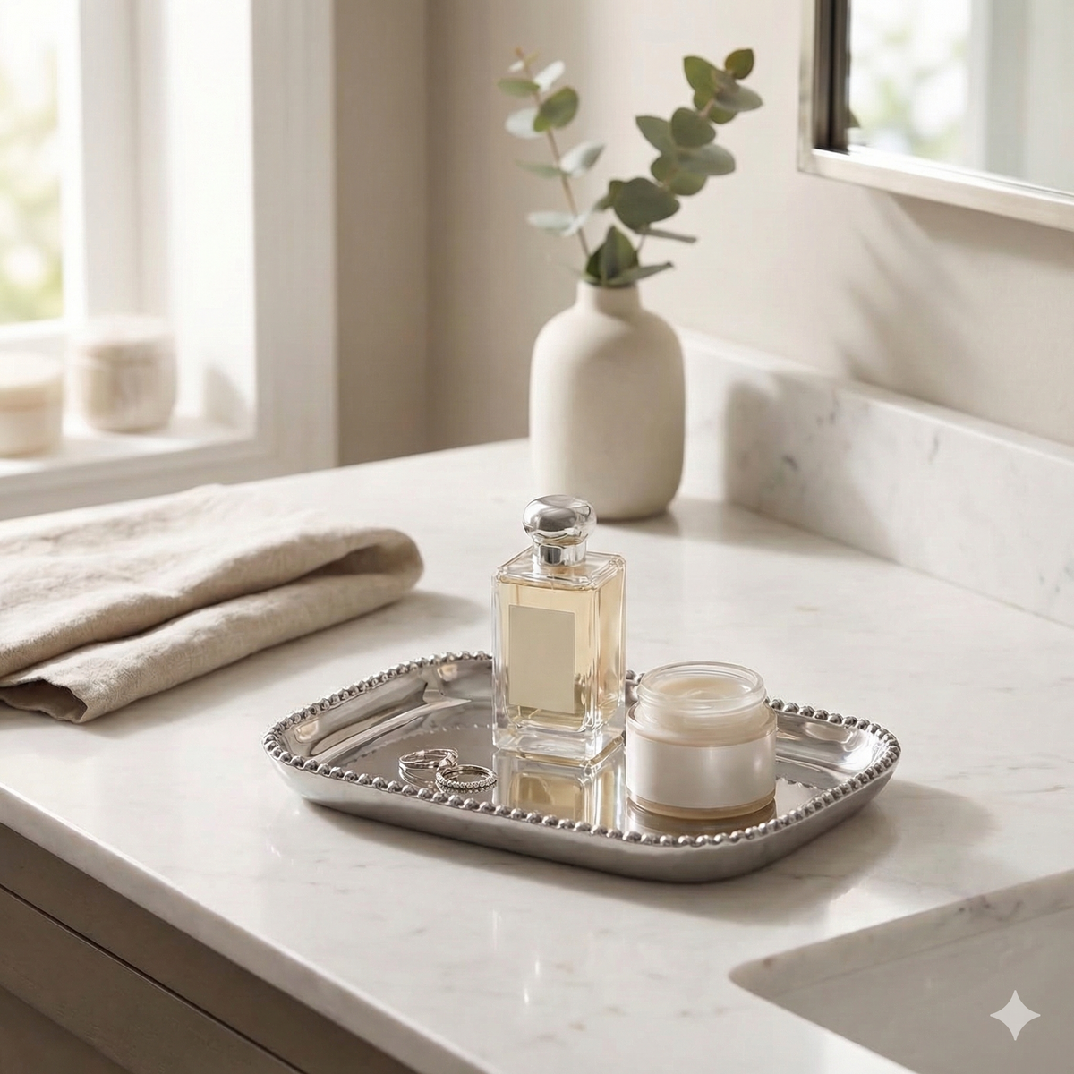 SM Engravable Rect Beaded Tray
