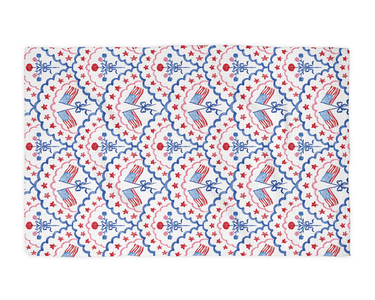 Red White Blue Flag Kitchen Towel Waffle