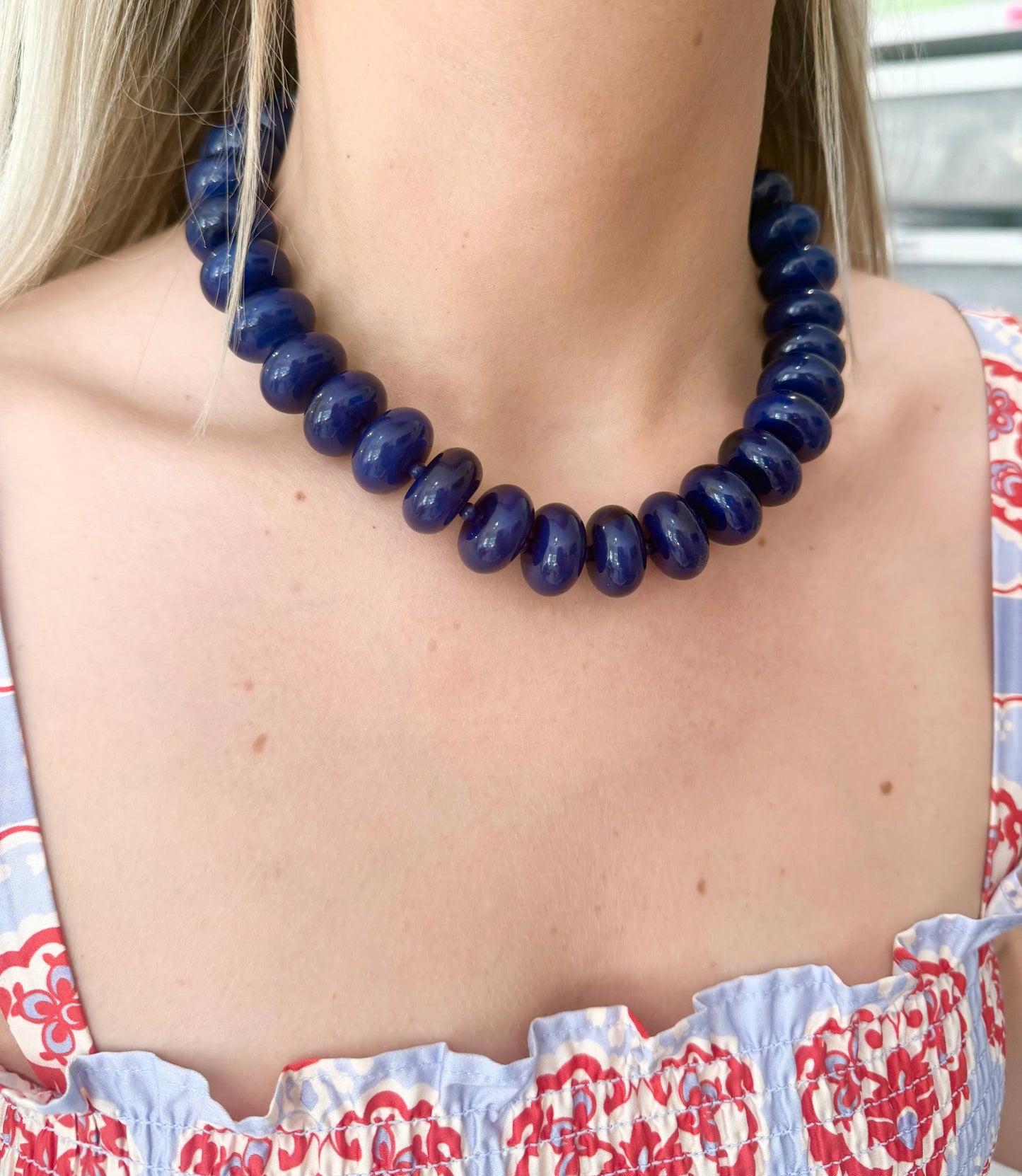 Bailey Chunky Beaded Necklace- Turquoise