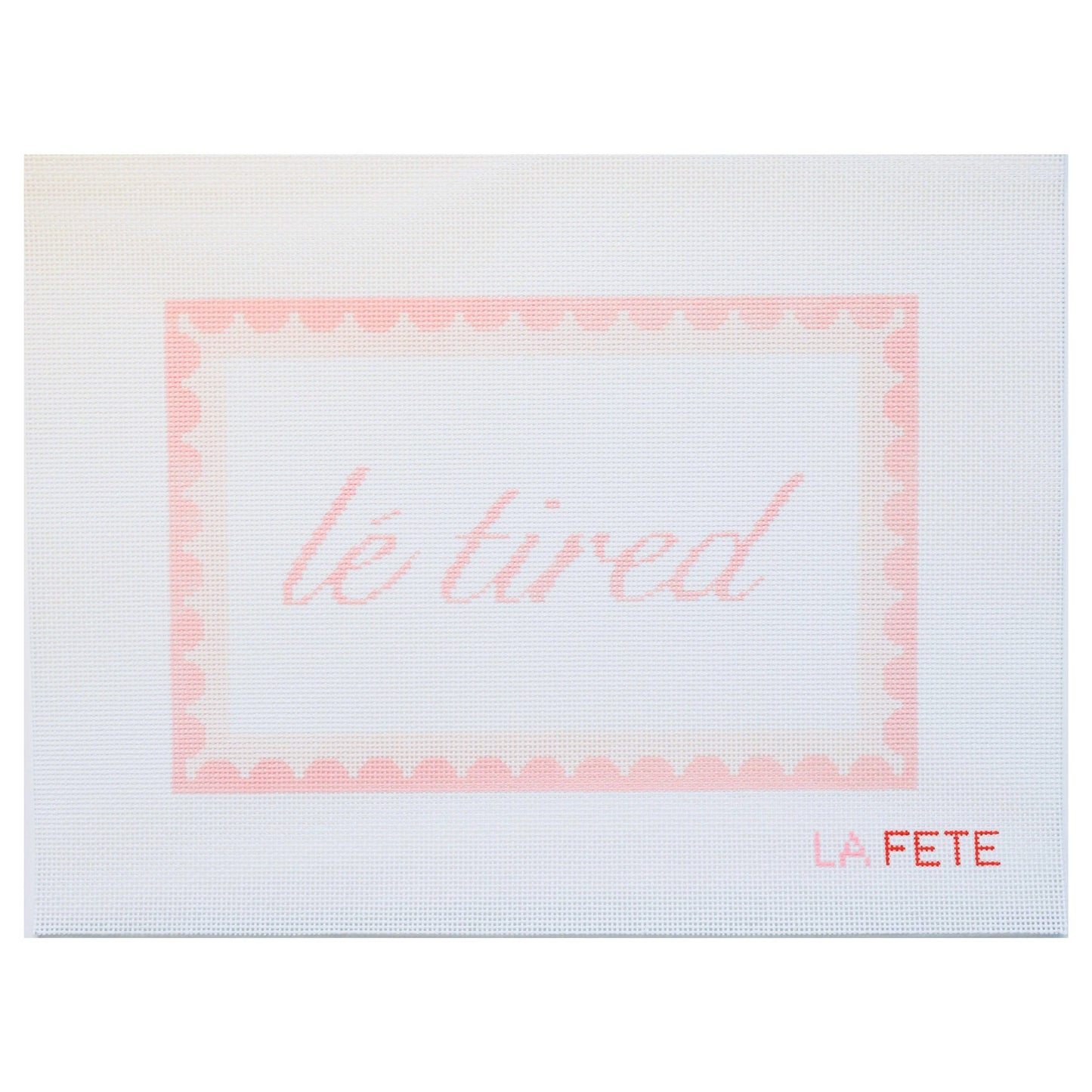 Le Tired Hand Painted Needlepoint Canvas