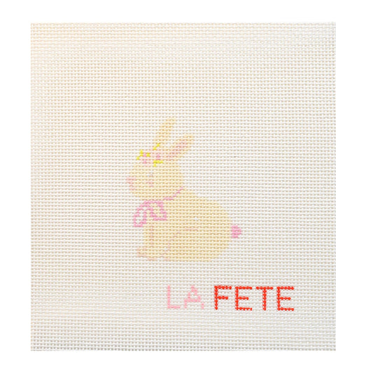 Floral Bunny Hand Painted Needlepoint Canvas