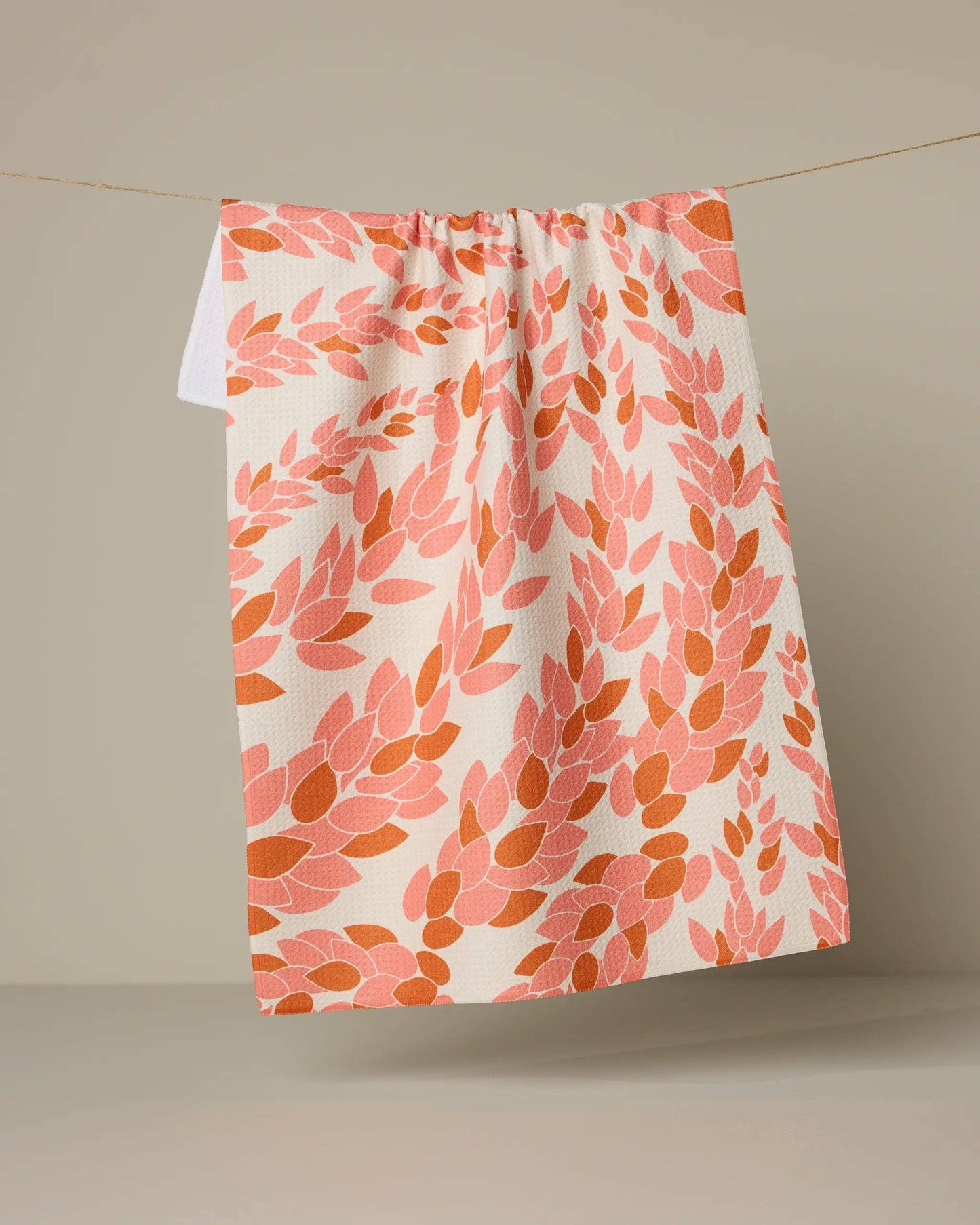 Geometry - Coral Drift Tea Towel