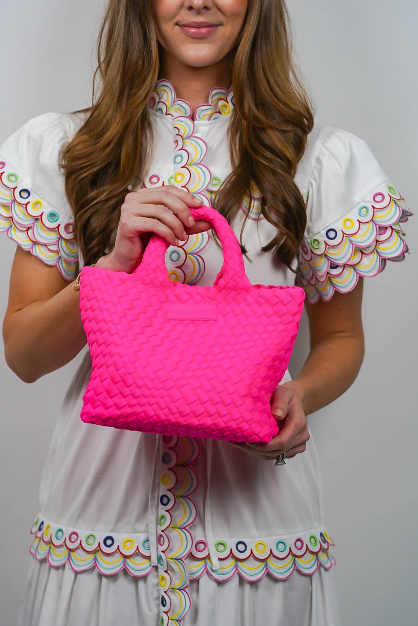 Mini Woven Neon Pink