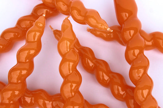 Tangerine Spiral Taper Candles