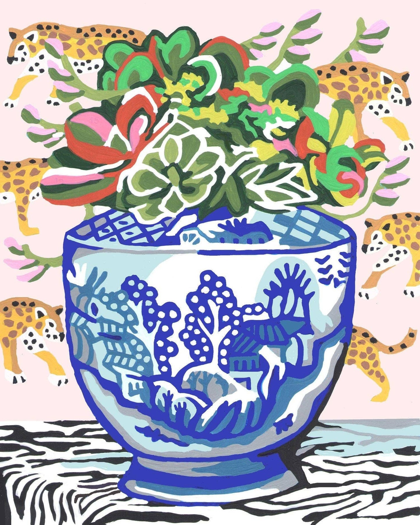 Chinoiserie Succulents Paint by Number Kit