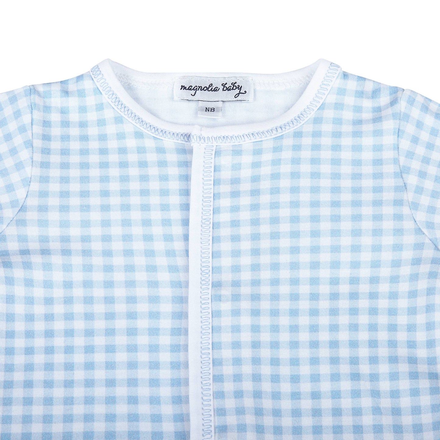 Mini Checks  Footie - Blue