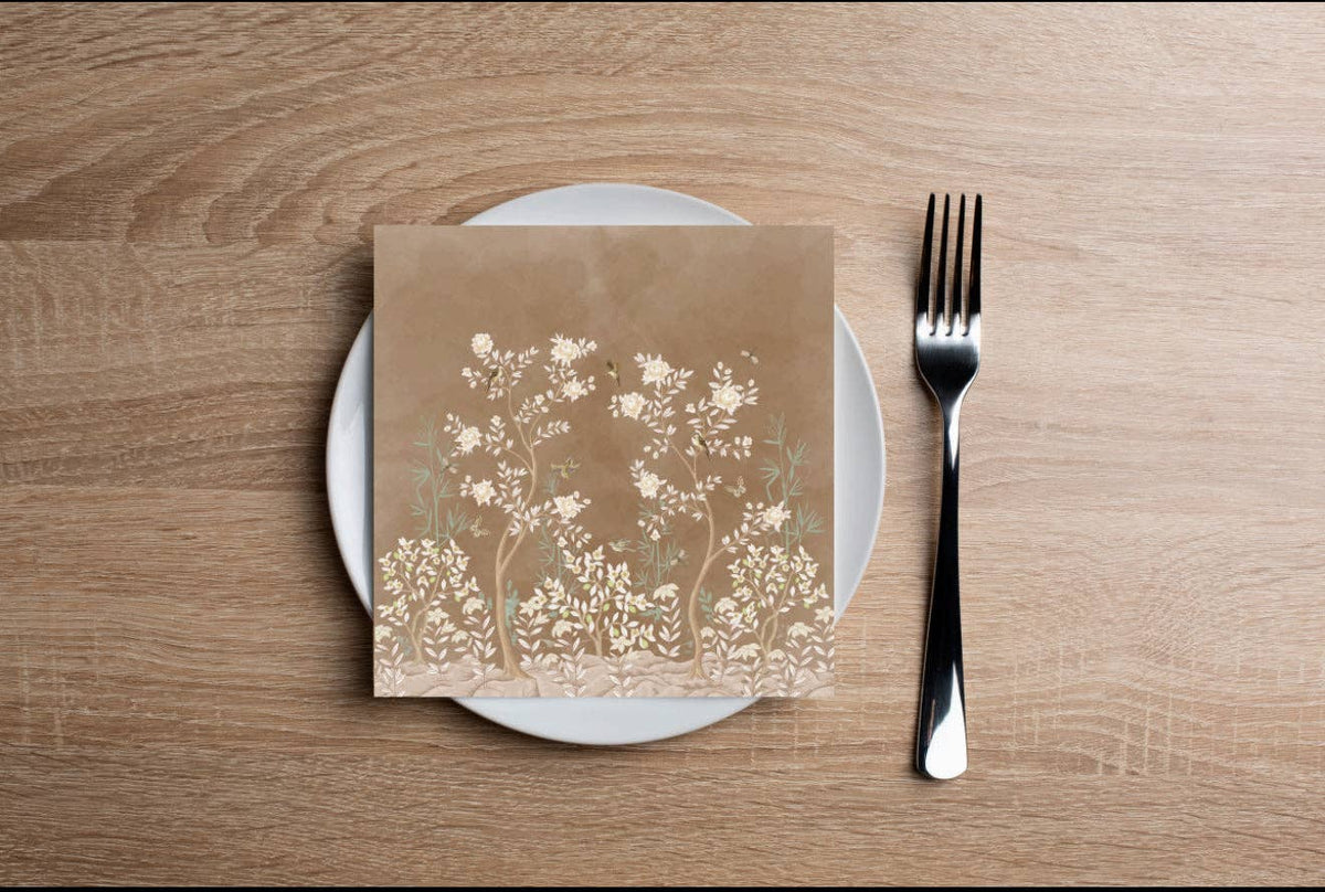 Neutral Forest Cocktail Napkin Fall  - Thanksgiving