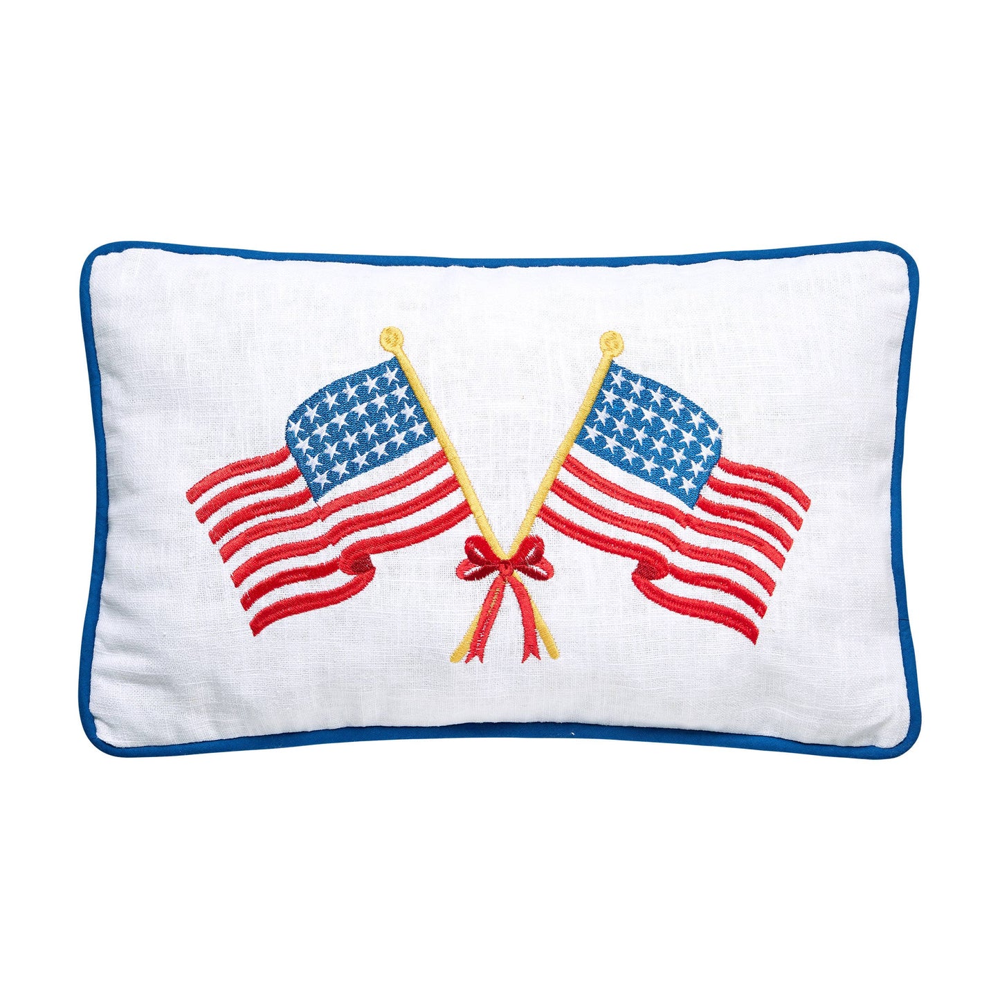 Crossed Flags Embroidered Pillow