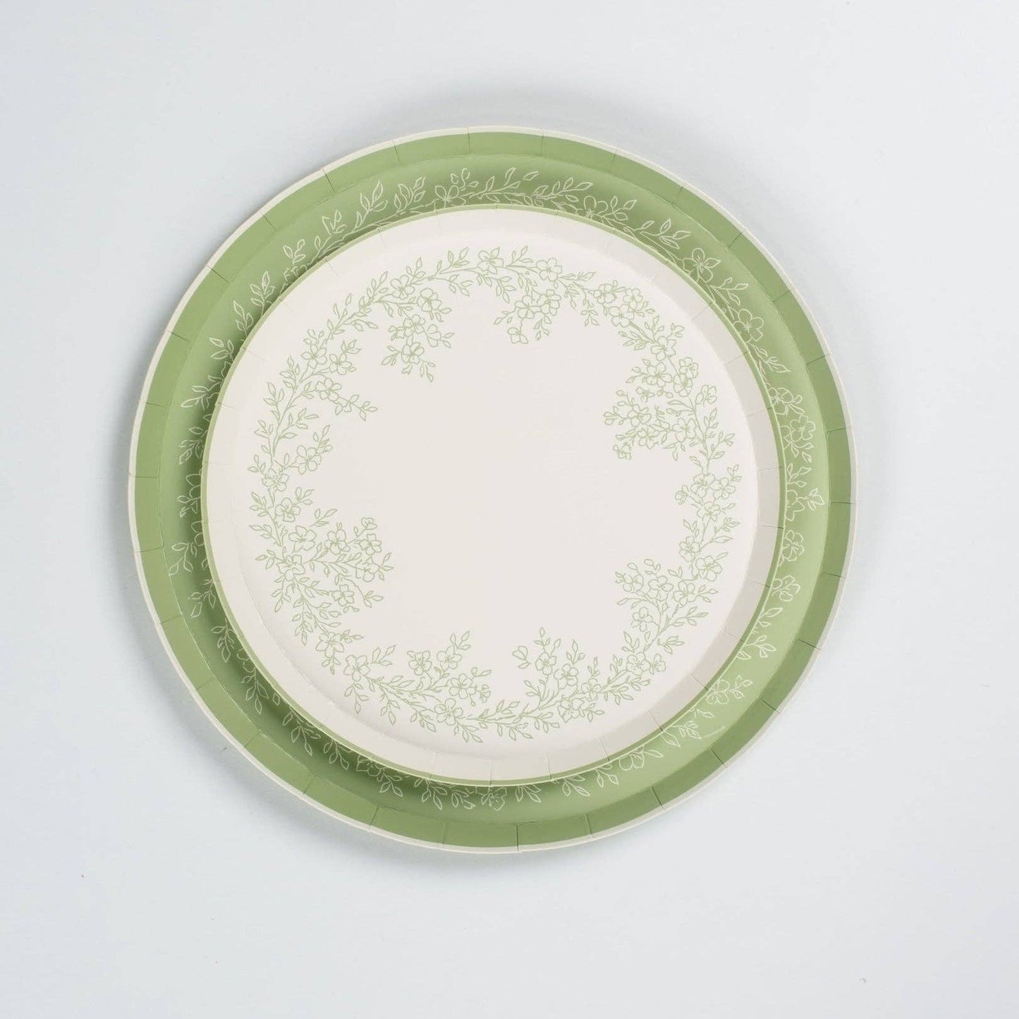 Floral Elegance Sage Dessert Plates