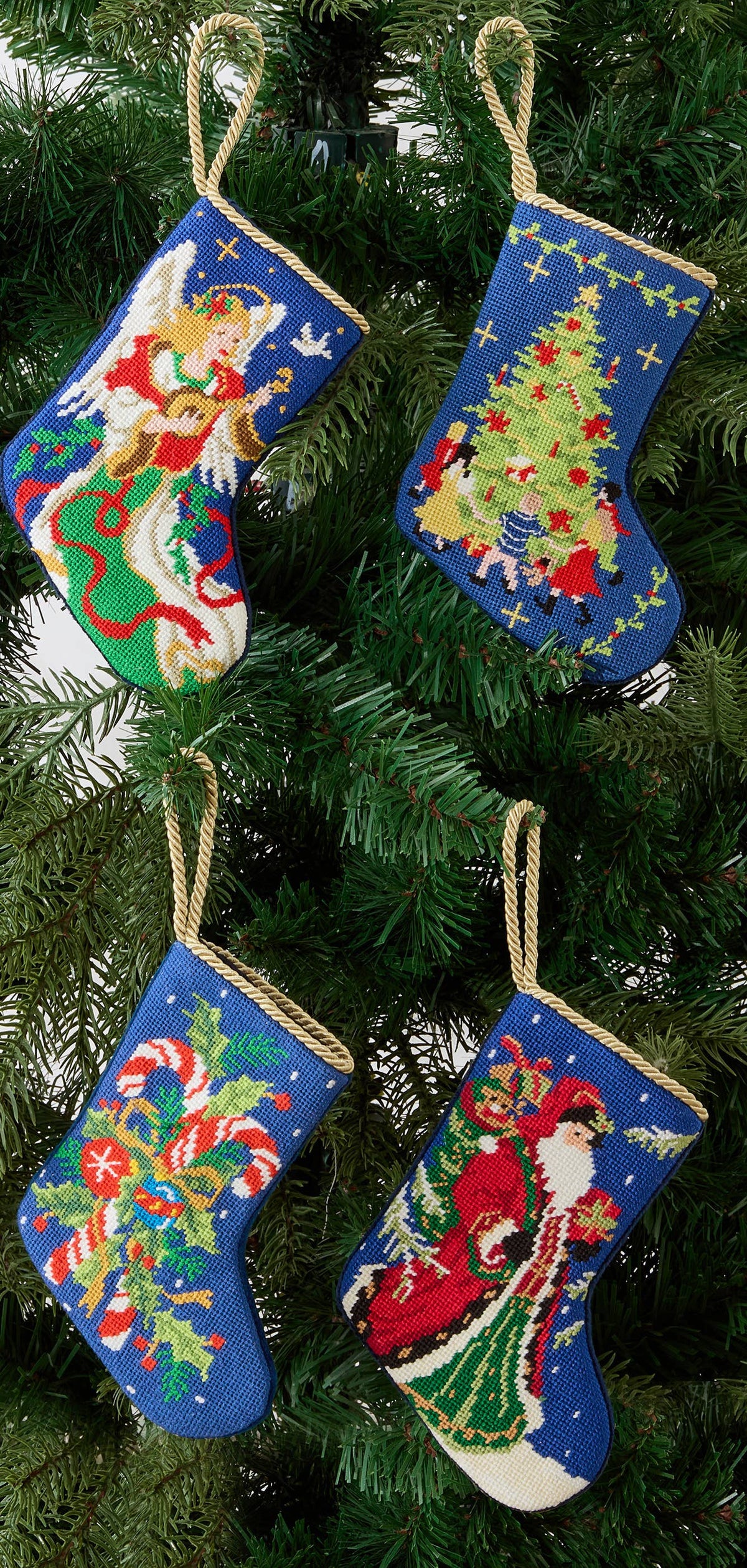 Tree and Friends Embroidered Mini Stocking