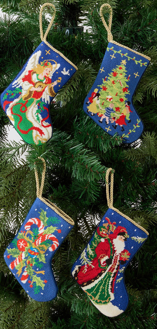 Tree and Friends Embroidered Mini Stocking