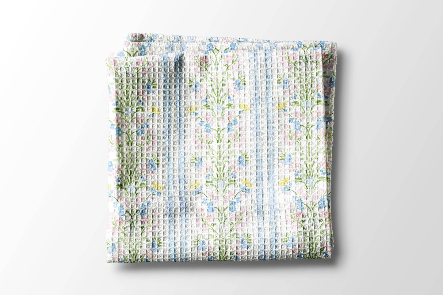 Chinoiserie Grandmillennial Kitchen Towel Blue Preppy Floral