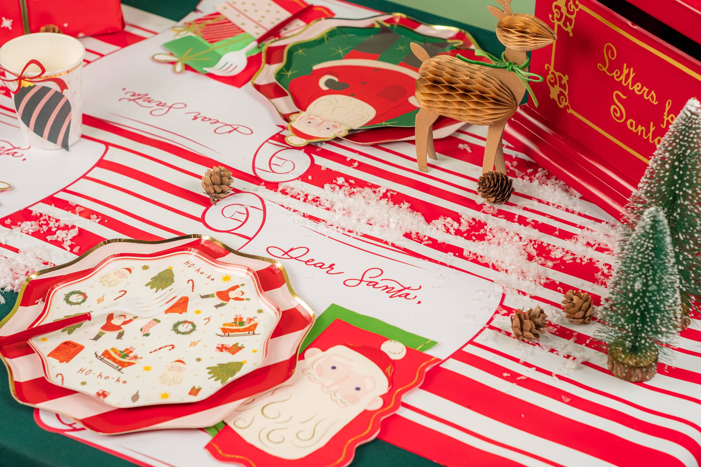 Holiday Stripes Dinner Paper Plates
