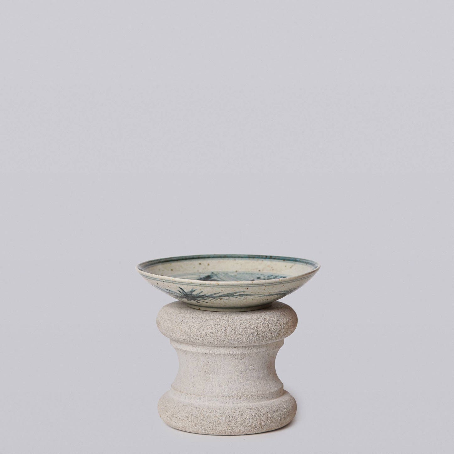 Small Blue Porcelain Dancing Crane Dish