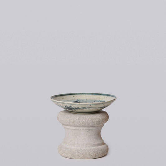 Small Blue Porcelain Dancing Crane Dish
