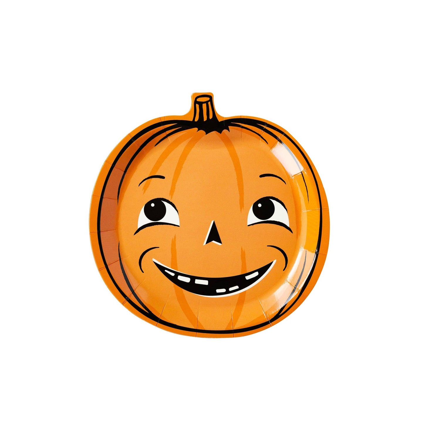 Vintage Halloween Pumpkin Shaped Paper Plate