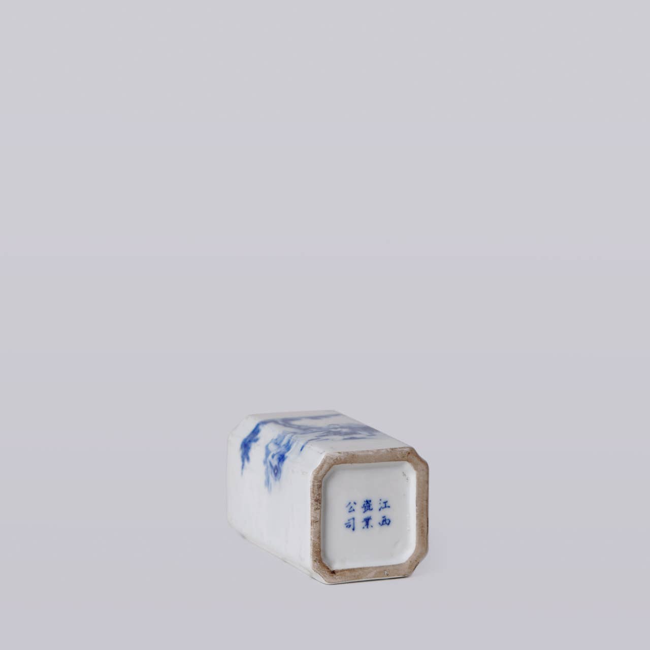 Blue and White Porcelain Tiger Square Vase