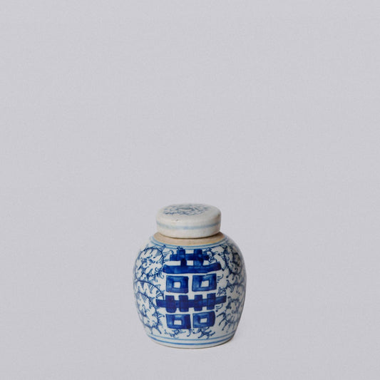 Porcelain Mini Double Happiness Round Jar