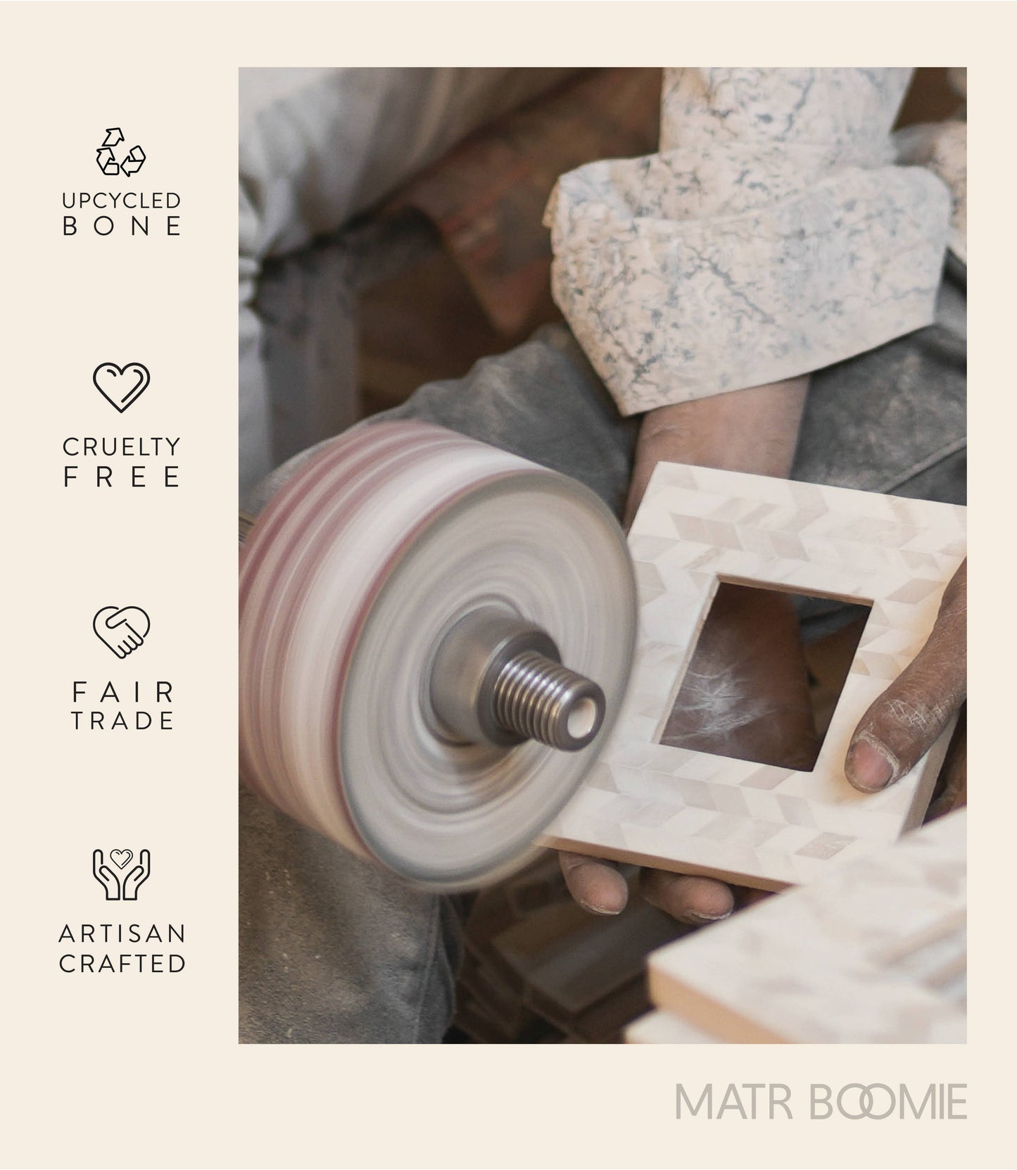 Bloom 3x3 Cream Picture Frame