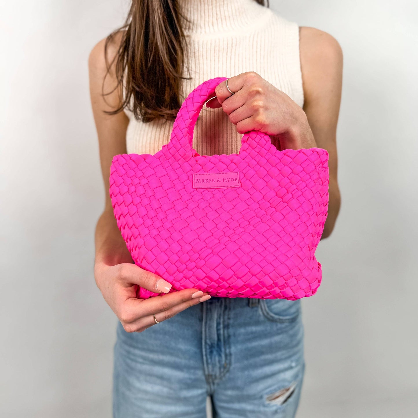 Mini Woven Neon Pink
