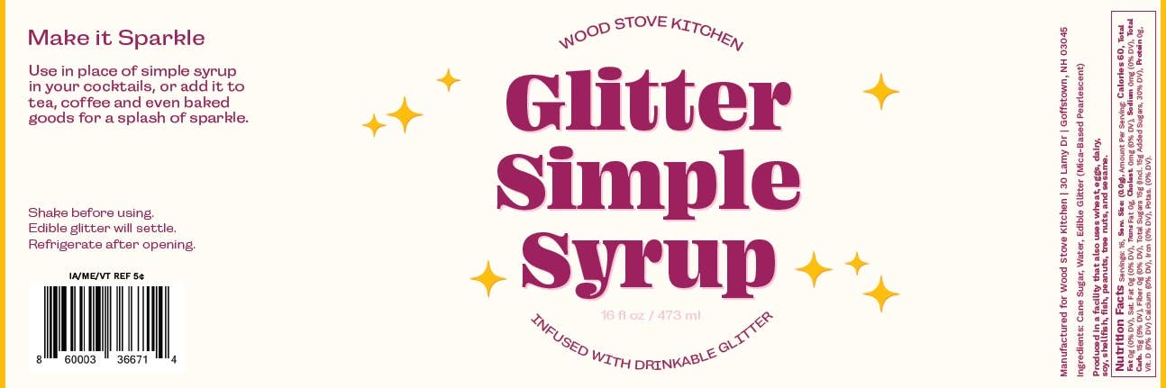 Glitter Simple Syrup 16oz