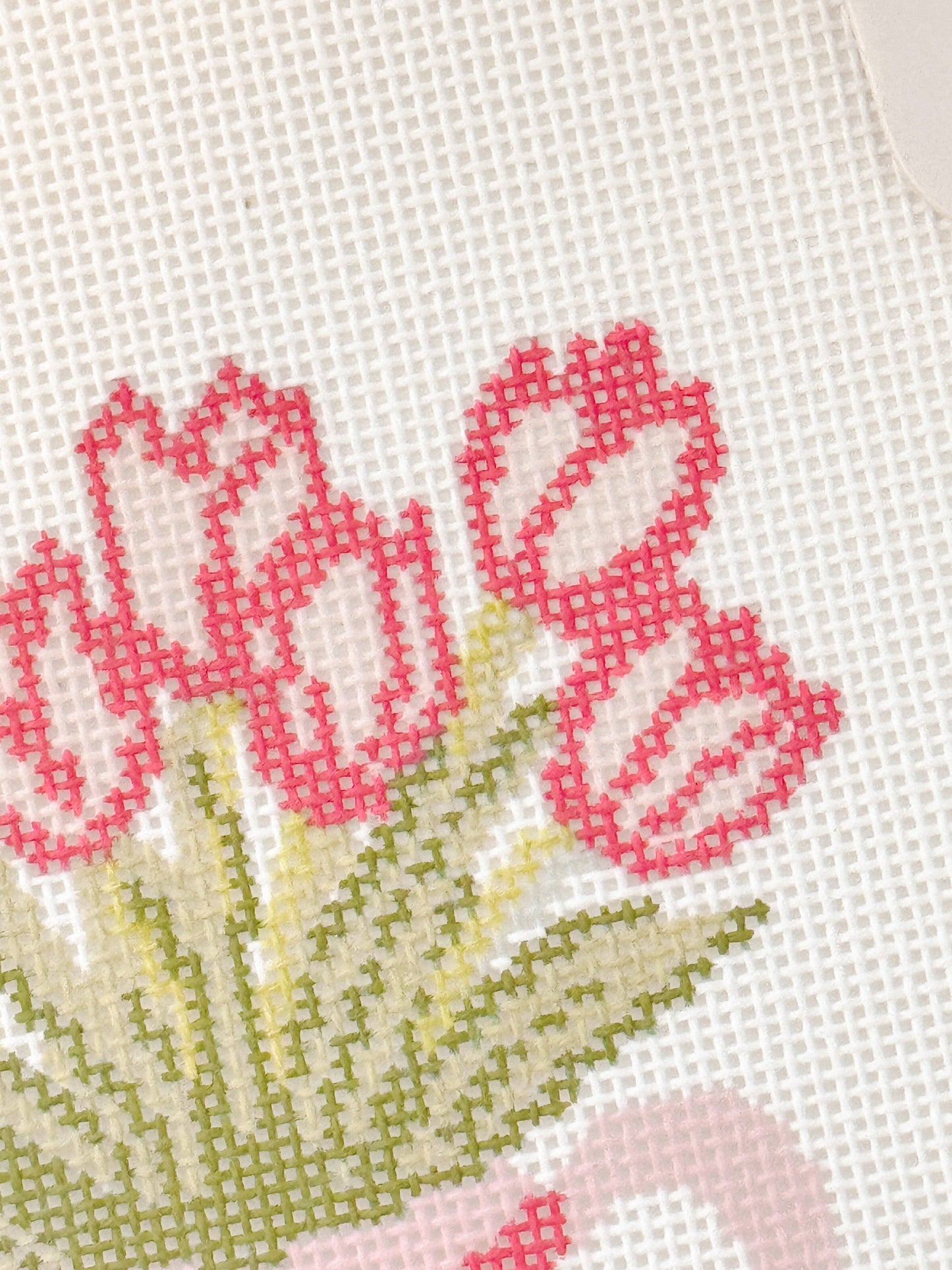 Heart Flower Teapot Needlepoint Canvas, 3”x4", 18 Mesh