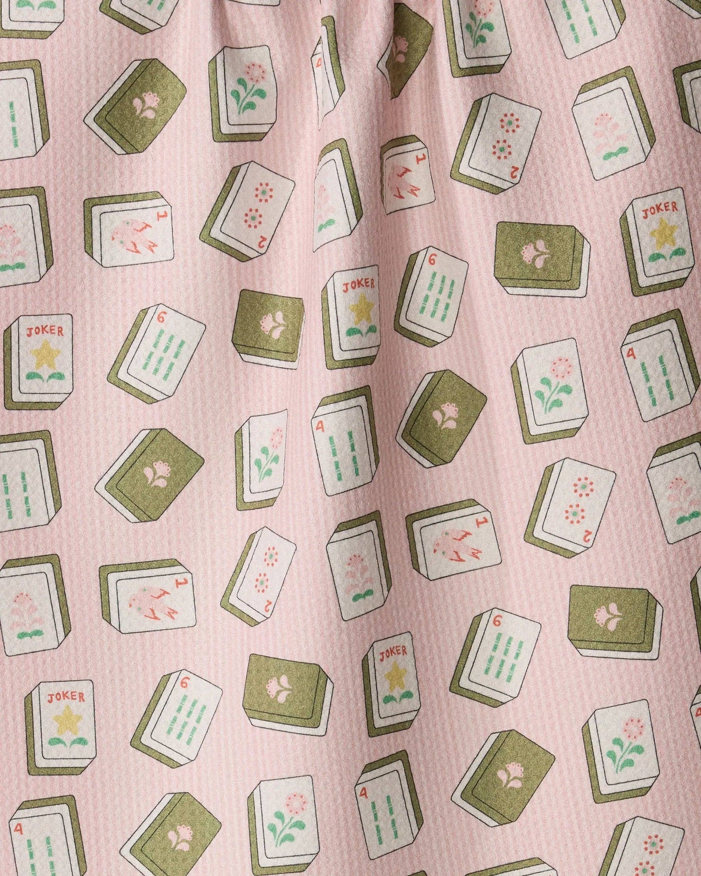 Geometry - Flower Tiles Tea Towel - Mahjong