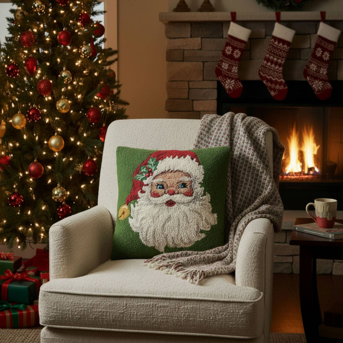 Red Hat Santa Hook Pillow