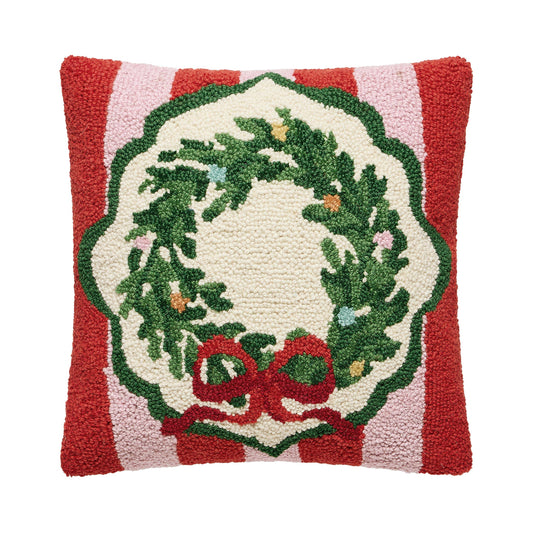 Holiday Frames Wreath Hook Pillow