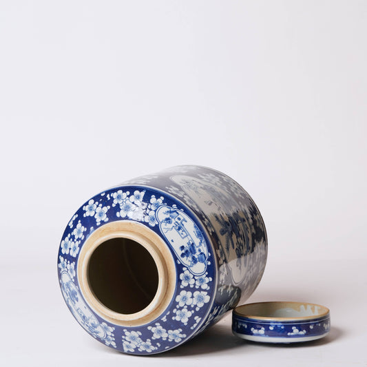 Scholar's Objects Blue and White Porcelain Canister